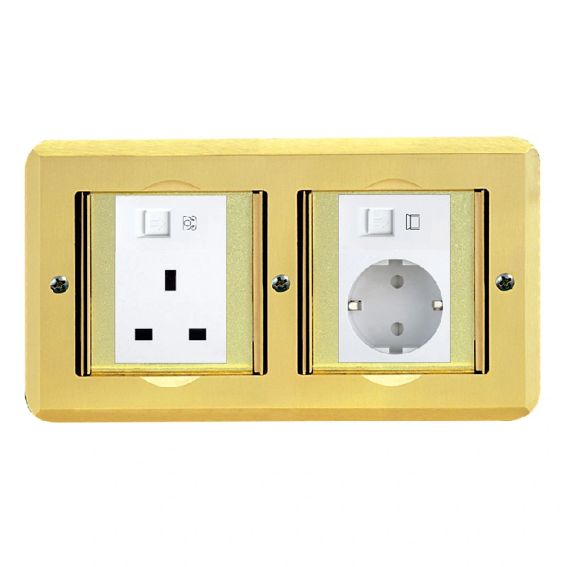 Open Cover Socket Brass Alloy Floor Socket 6 ຄວາມອາດສາມາດຂອງໂມດູນ