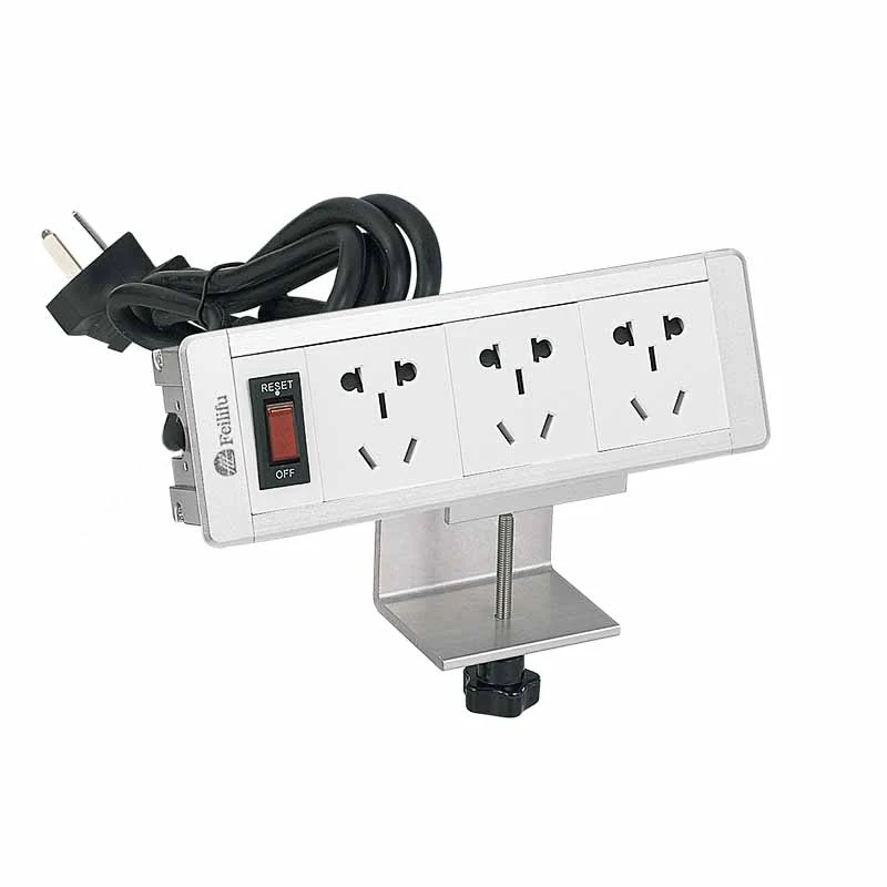 ຖອດອອກໄດ້ Clamp Mount Table Power Strip Socket ມີວົງເລັບ